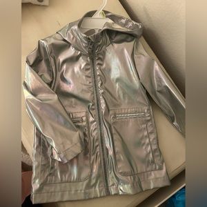 Cat and Jack silver raincoat. Size 3T